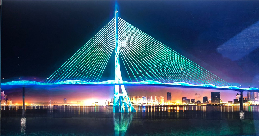 Phối cảnh cầu Cần Giờ. Ảnh: QUỐC HÙNG