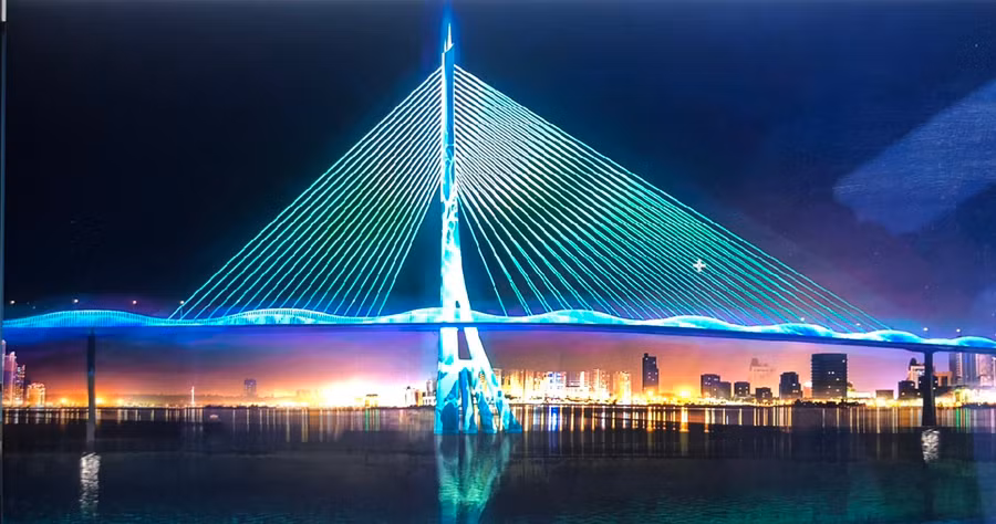 Phối cảnh cầu Cần Giờ. Ảnh: QUỐC HÙNG