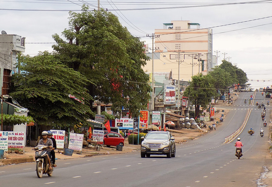 Một góc trung tâm huyện Đức Cơ. Ảnh: Thanh Nhật