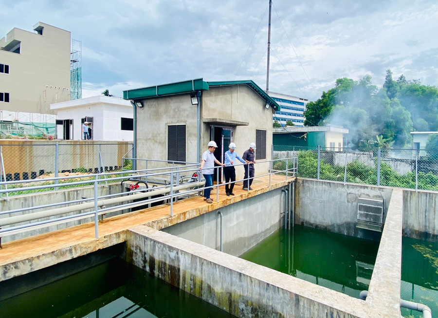 Hệ thống xử lý nước thải của Bệnh viện Hùng Vương Gia Lai được đầu tư bài bản với tổng kinh phí hơn 3 tỷ đồng. Ảnh: H.D