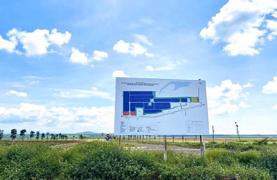 Bản đồ quy hoạch dự án và các hạng mục đã đầu tư tại Khu Công nghiệp Nam Pleiku. Ảnh: M.N