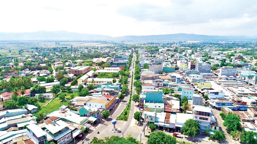 Trung tâm thị xã Ayun Pa nhìn từ trên cao. Ảnh: Gia Bảo