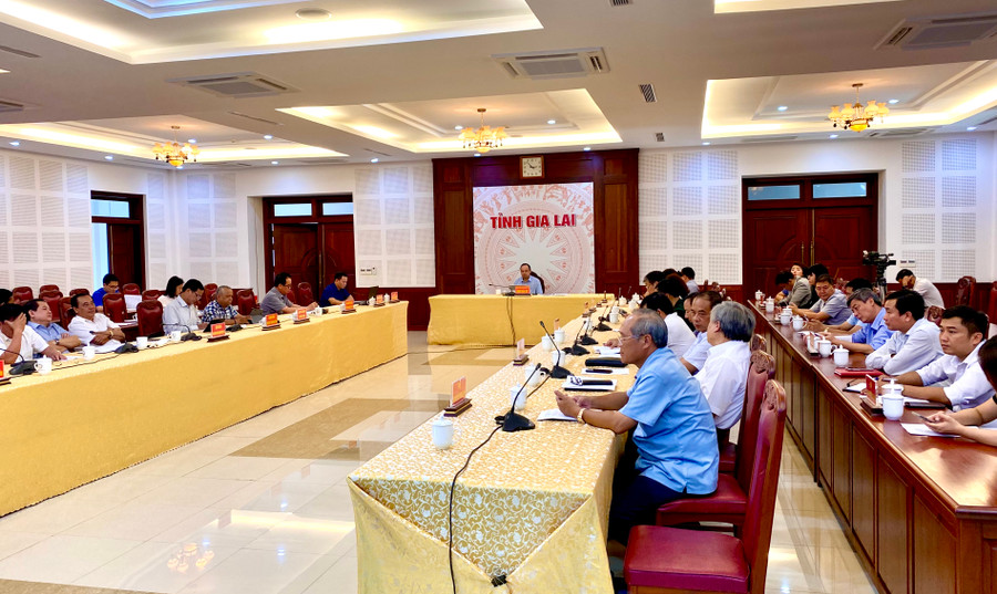 Quang cảnh hội nghị gặp mặt tại điểm cầu tỉnh Gia Lai. Ảnh: Hà Duy