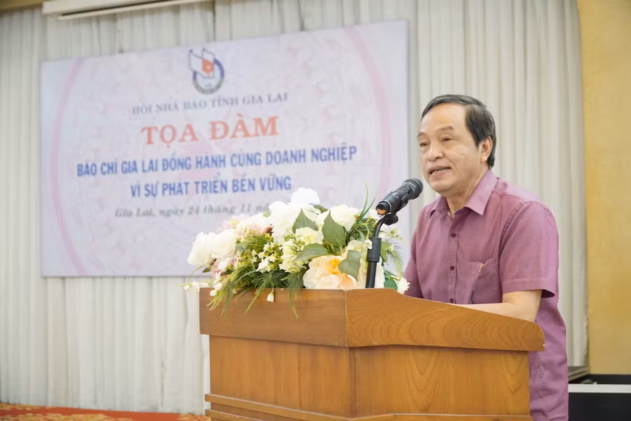 Ông Nguyễn Tuấn-Phó Chủ tịch Thường trực kiêm Tổng Thư ký Hiệp hội Doanh nghiệp tỉnh đề xuất nên mở chuyên mục Diễn đàn Doanh nhân. Ảnh: Đức Thụy