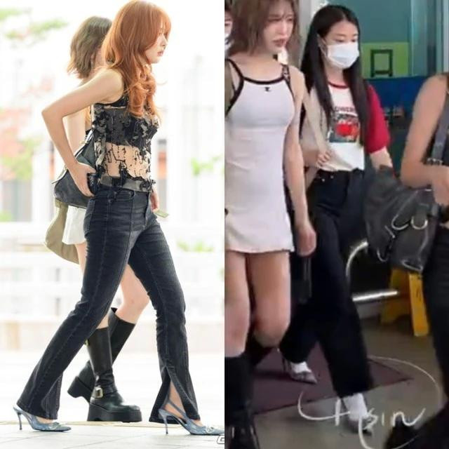 Seulgi đã thay giày với người quản lý của mình (người mặc áo màu đỏ trắng) Seulgi đã thay giày với người quản lý của mình (người mặc áo màu đỏ trắng)