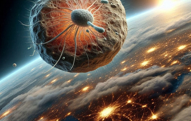 Một mầm sống kỳ lạ, phức tạp hơn chúng ta tưởng đã đến với Trái Đất và trở thành tổ tiên chung của muôn loài? - Ảnh AI: ANH THƯ Một mầm sống kỳ lạ, phức tạp hơn chúng ta tưởng đã đến với Trái Đất và trở thành tổ tiên chung của muôn loài? - Ảnh AI: ANH THƯ