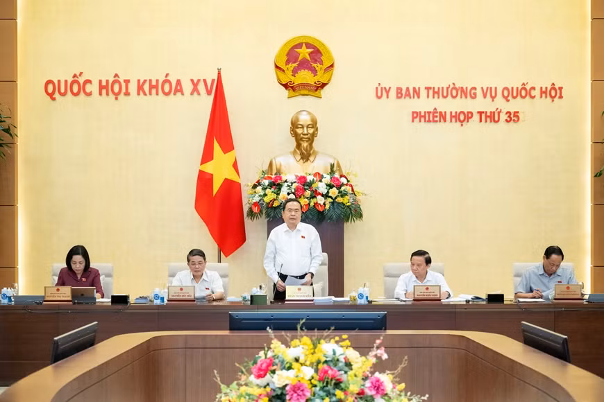 Chủ tịch Quốc hội Trần Thanh Mẫn phát biểu khai mạc phiên họp. Ảnh qdnd.vn
