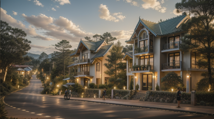 Một góc phối cảnh minh họa Làng nghỉ dưỡng quốc tế INV.