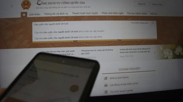 Đăng ký cấp căn cước cho trẻ dưới 14 tuổi tại nhà