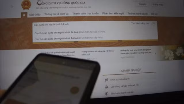 Đăng ký cấp căn cước cho trẻ dưới 14 tuổi tại nhà