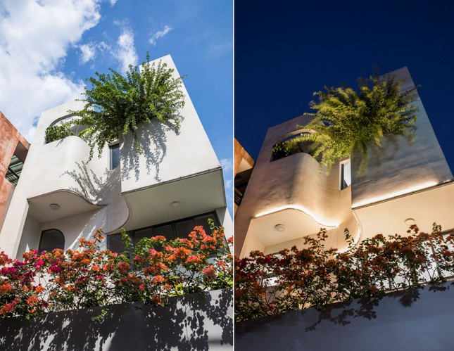 Thiết kế lệch tầng được sử dụng, khiến mặt tiền ngôi nhà nổi bật hơn. Thiết kế lệch tầng được sử dụng, khiến mặt tiền ngôi nhà nổi bật hơn.