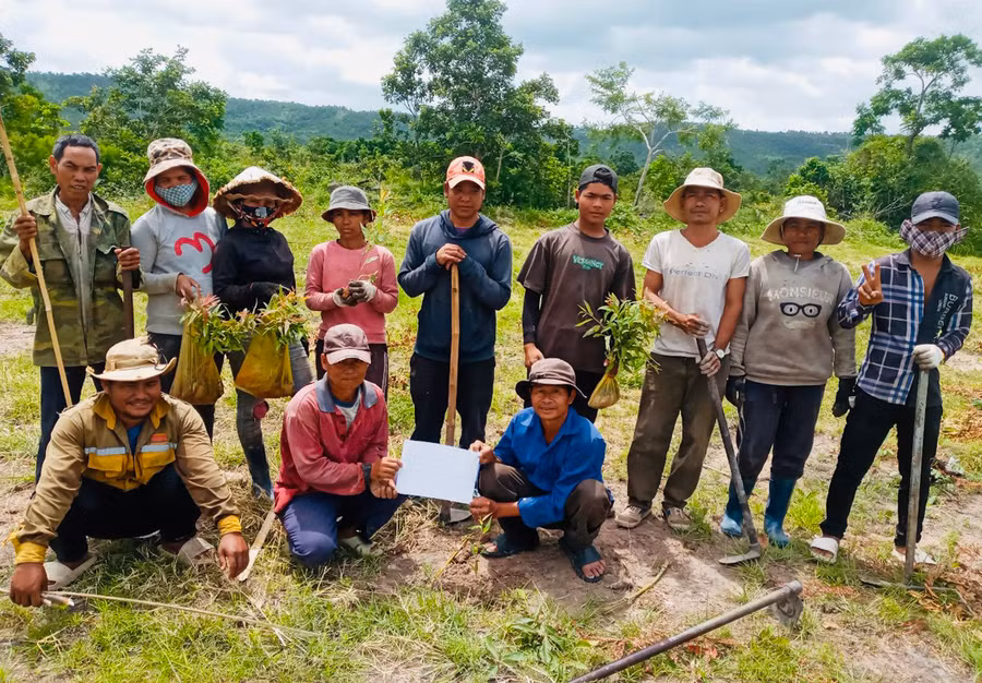 Người dân trồng rừng trên diện tích đất ngoài quy hoạch 3 loại rừng. Ảnh: Vũ Chi