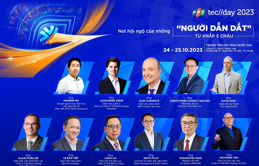 FPT Techday 24-25/10 quy tụ các chuyên gia, nhà lãnh đạo doanh nghiệp trên toàn cầu FPT Techday 24-25/10 quy tụ các chuyên gia, nhà lãnh đạo doanh nghiệp trên toàn cầu