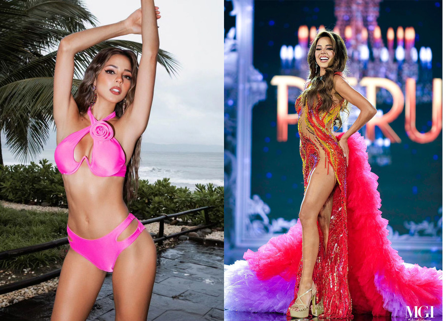 Luciana Fuster (Peru) được cả hai chuyên trang Global Beauties và Misosology xếp ở vị trí thứ 2 trong bảng dự đoán trước thềm chung kết. Mỹ nhân sinh năm 1999 là một ngôi sao truyền hình, người mẫu nổi tiếng tại quê nhà với trang Instagram có hơn 4,6 triệu người theo dõi. Cô mang vẻ đẹp quyến rũ, chiều cao 1,74m, thân hình săn sắc, nóng bỏng cùng đôi chân thon dài. Ngoài sắc vóc nổi bật, những màn trình diễn xuất sắc tại cuộc thi, nhiều người cho rằng chủ tịch Miss Grand International khó lòng bỏ qua Luciana Fuster nhất là khi tổ chức đang tìm kiếm những cô gái có sức ảnh hưởng lớn để đem về nhiều hợp đồng béo bở và quảng bá cho cuộc thi. Ảnh: MGI