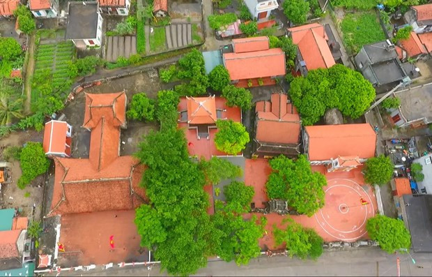 Toàn cảnh Đình Quan Lạn từ trên cao. Ảnh: Lâm Phan/Vietnam+ Toàn cảnh Đình Quan Lạn từ trên cao. Ảnh: Lâm Phan/Vietnam+