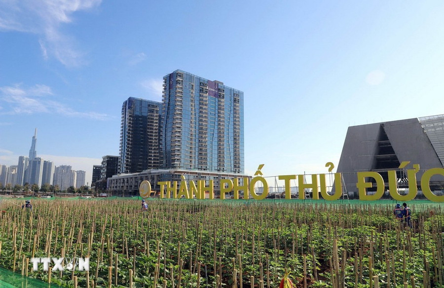 Cánh đồng hoa hướng dương tại khu vực Công viên bờ sông Sài Gòn, thành phố Thủ Đức. (Ảnh: TTXVN phát) Cánh đồng hoa hướng dương tại khu vực Công viên bờ sông Sài Gòn, thành phố Thủ Đức. (Ảnh: TTXVN phát)