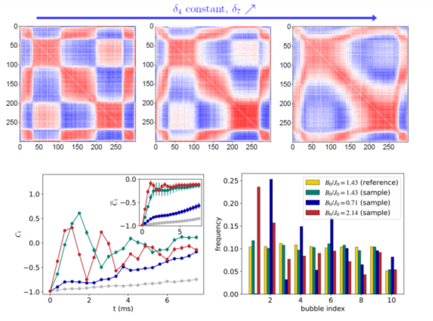 Kết quả mô phỏng lượng tử điển hình của mô hình Ising trường ngang tầm xa 300 ion. (Nguồn: Nature) Kết quả mô phỏng lượng tử điển hình của mô hình Ising trường ngang tầm xa 300 ion. (Nguồn: Nature)