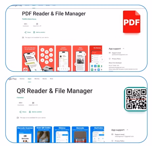 Hai trong số các ứng dụng Android độc hại được Zscaler nêu đích danh