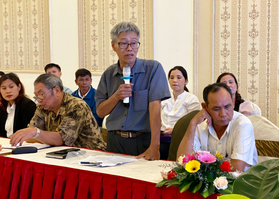 Ông Trịnh Quang Hải-Chủ tịch Hội đồng Quản trị HTX Nông nghiệp Thảo Nguyên (huyện Chư Prông) phát biểu ý kiến tại Hội nghị. Ảnh: Hà Duy Ông Trịnh Quang Hải-Chủ tịch Hội đồng Quản trị HTX Nông nghiệp Thảo Nguyên (huyện Chư Prông) phát biểu ý kiến tại Hội nghị. Ảnh: Hà Duy