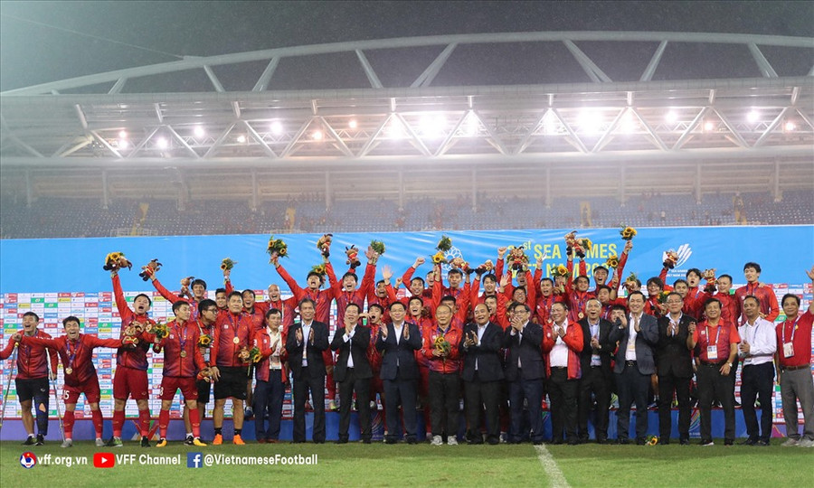 U23 Việt Nam bảo vệ thành công chức vô địch SEA Games. Ảnh: VFF U23 Việt Nam bảo vệ thành công chức vô địch SEA Games. Ảnh: VFF