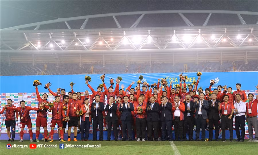 U23 Việt Nam bảo vệ thành công chức vô địch SEA Games. Ảnh: VFF