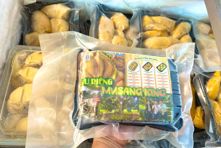 Sản phẩm sầu riêng tách múi cấp đông của Công ty TNHH Farmstay Sâm Phát Ia Ly. Ảnh: V.T
