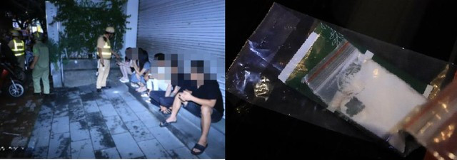 Các đối tượng và vật chứng công an thu giữ Các đối tượng và vật chứng công an thu giữ