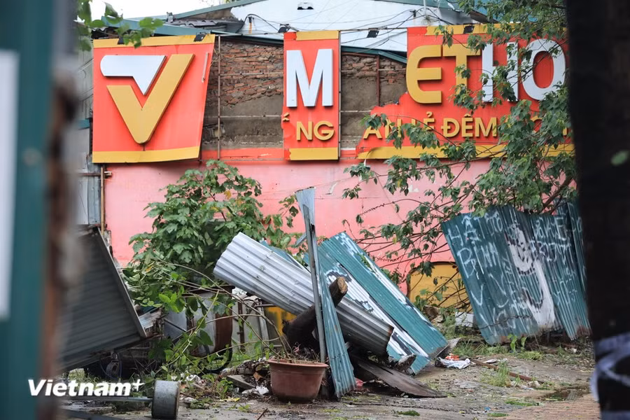 Hà Nội 'xơ xác' sau khi bão Yagi đổ bộ. (Ảnh: Hoài Nam/Vietnam+)