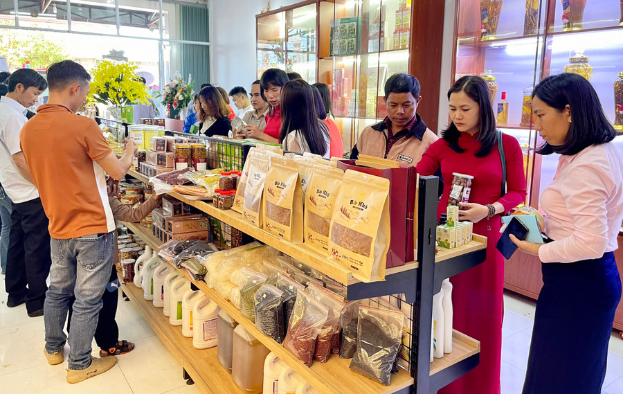 Sản phẩm OCOP Gia Lai được người tiêu dùng đánh giá cao về chất lượng và mẫu mã khi tham gia các sàn thương mại điện tử. Ảnh: N.D