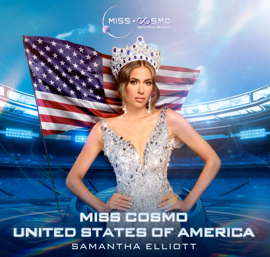 Samantha Elliott (Mỹ) cũng là một trong những đại diện có kinh nghiệm thi nhan sắc. Cô từng vào top 20 Miss USA 2023, ghi điểm với vẻ đẹp khỏe khoắn, cuốn hút, chiều cao 1,82m cùng phong thái quyến rũ, tự tin. Hiện người đẹp đã hoàn thành chứng chỉ CPA và đang đảm nhận vai trò kiểm toán viên liên bang tại một trong những công ty kiểm toán lớn nhất thế giới - KPMG