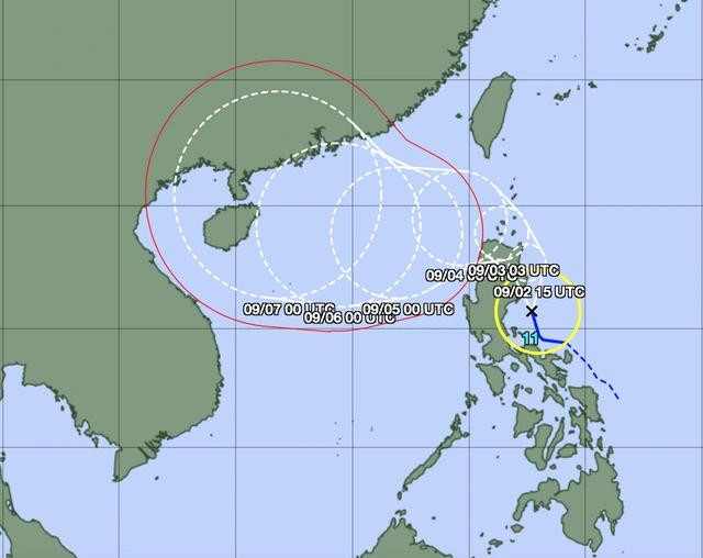 Cơ quan khí tượng Nhật Bản dự báo bão Yagi sắp vào Biển Đông