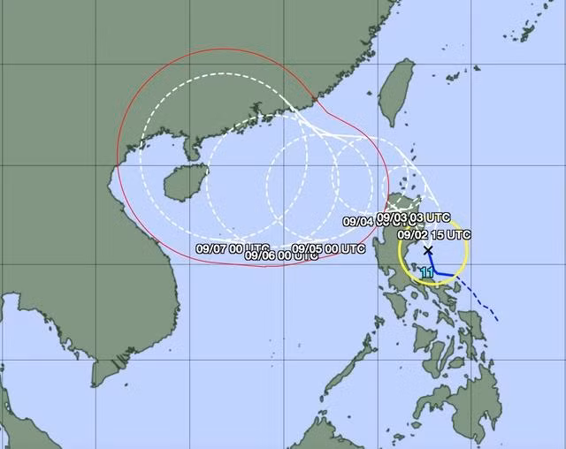 Cơ quan khí tượng Nhật Bản dự báo bão Yagi sắp vào Biển Đông