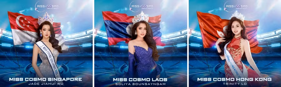 Jade Jiahui Wu (Singapore) gây ấn tượng với vẻ đẹp đậm chất Á Đông. Cô tốt nghiệp chuyên ngành quản lý thương hiệu cao cấp của Đại học Công nghệ Nanyang và là nhà sáng lập trung tâm dành cho học sinh và sinh viên. Đại diện Lào - Soliya Bounsayngam nhận được nhiều sự ủng hộ của khán giả quê nhà, cô là cử nhân ngành ngân hàng. Thí sinh Trinity Lo (29 tuổi, Hồng Kông) là nghệ sĩ tự do, đam mê nghiên cứu văn hóa và làm tình nguyện viên