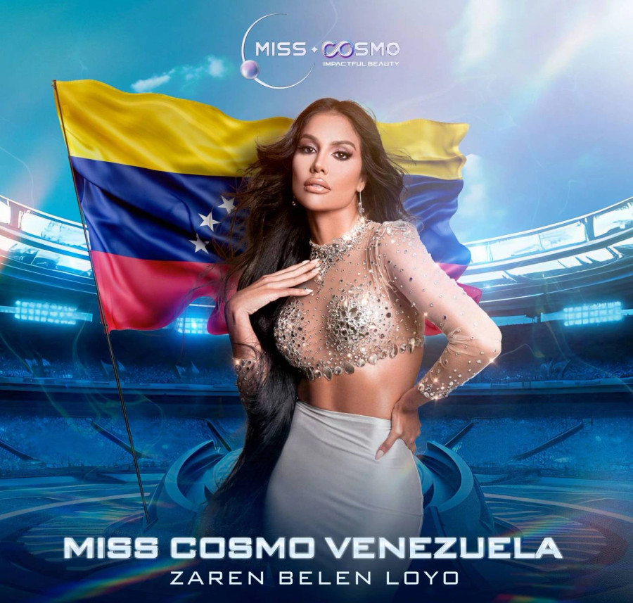 Zaren Belen Loyo (Venezuela) là một trong những ứng cử viên sáng giá tại Miss Cosmo 2024. Người đẹp 28 tuổi từng chiến thắng cuộc thi Top Model of The World Venezuela 2020, đại diện quê nhà tại Top Model of The World 2020 rồi vào top 15 chung cuộc. Zaren Belen Loyo theo học chuyên ngành truyền thông xã hội và thiết kế thời trang