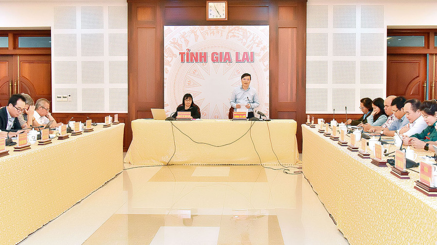 Quang cảnh hội nghị tại điểm cầu UBND tỉnh. Ảnh: Đ.T Quang cảnh hội nghị tại điểm cầu UBND tỉnh. Ảnh: Đ.T