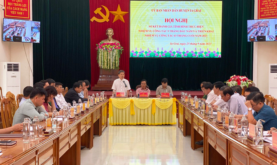 Quang cảnh hội nghị đánh giá kết quả công tác 9 tháng năm 2023. Ảnh: Phương Lộc Quang cảnh hội nghị đánh giá kết quả công tác 9 tháng năm 2023. Ảnh: Phương Lộc