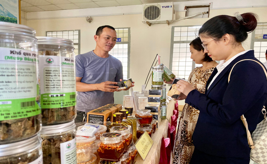 Sản phẩm của Hợp tác xã Nông-lâm nghiệp và dịch vụ Toàn Diện (xã Đê Ar, huyện Mang Yang) tiếp cận được với nhiều khách hàng nhờ tham gia các sàn thương mại điện tử. Ảnh: Hà Duy Sản phẩm của Hợp tác xã Nông-lâm nghiệp và dịch vụ Toàn Diện (xã Đê Ar, huyện Mang Yang) tiếp cận được với nhiều khách hàng nhờ tham gia các sàn thương mại điện tử. Ảnh: Hà Duy