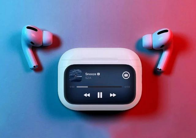 Tai nghe AirPods có hộp sạc tích hợp màn hình cảm ứng