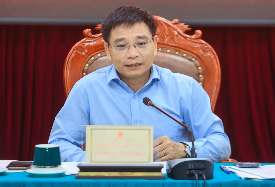 Bộ trưởng Bộ Giao thông Vận tải Nguyễn Văn Thắng chỉ đạo tại Hội nghị giao ban công tác quý 1 và triển khai nhiệm vụ trọng tâm quý 2/2024 của Bộ Giao thông Vận tải vào chiều 1/4. (Ảnh: PV/Vietnam+)