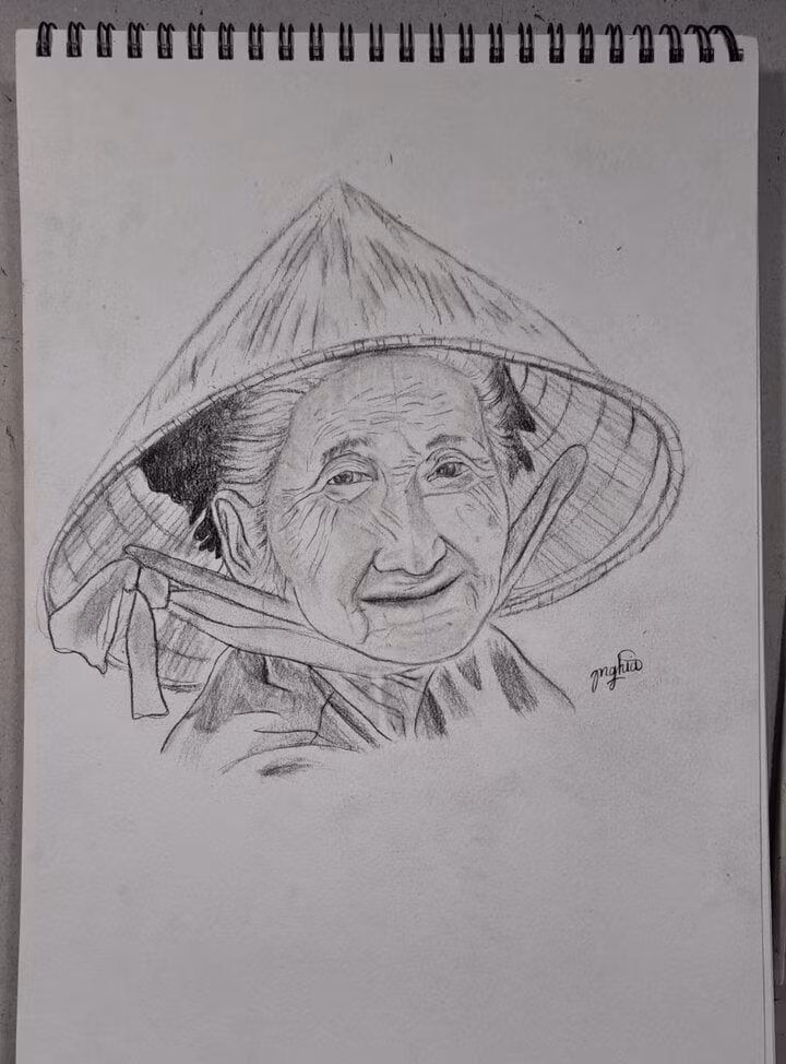 Chân dung vẽ bằng bút chì. Cậu bé lớp 4 ở Đắk Lắk 'gây mê' trên TikTok nhờ tài vẽ tranh đẹp mê ly - 7