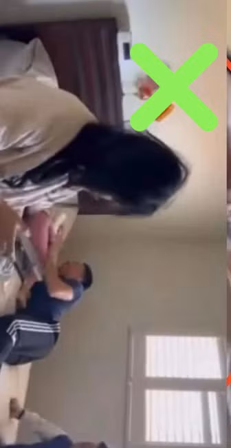 Quốc Nghiệp chơi đùa cùng con trên giường cắm cờ ba sọc