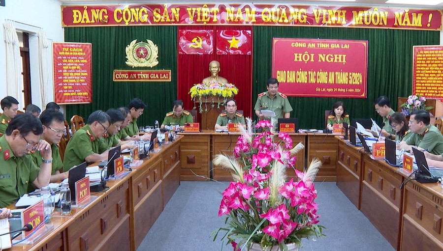 Quang cảnh Hội nghị giao ban công tác công an tháng 5- 2024. Ảnh: Bảo Hân