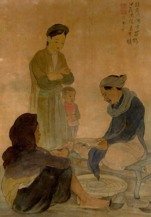 Tranh Lý trưởng đọc sách cho dân làng. Tranh Lý trưởng đọc sách cho dân làng.