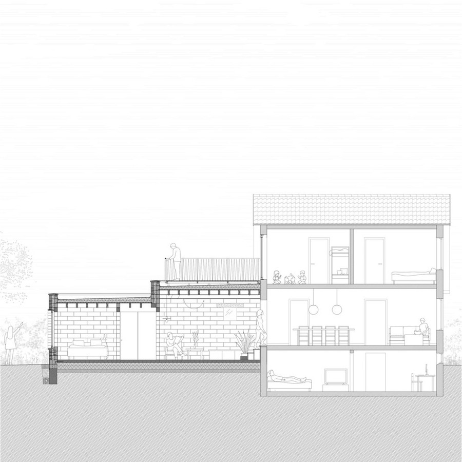 Ngôi nhà bao gồm phòng khách, bếp, khu vực ăn uống ngoài trời và phòng ngủ. Ngôi nhà bao gồm phòng khách, bếp, khu vực ăn uống ngoài trời và phòng ngủ.