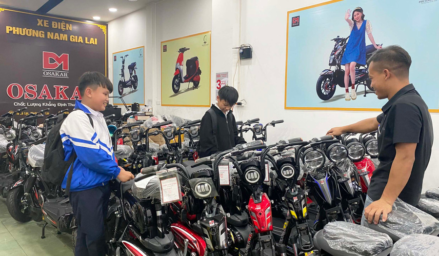 Thị trường xe đạp điện dành cho học sinh đa dạng về mẫu mã, phân khúc. Ảnh: S.C Thị trường xe đạp điện dành cho học sinh đa dạng về mẫu mã, phân khúc. Ảnh: S.C