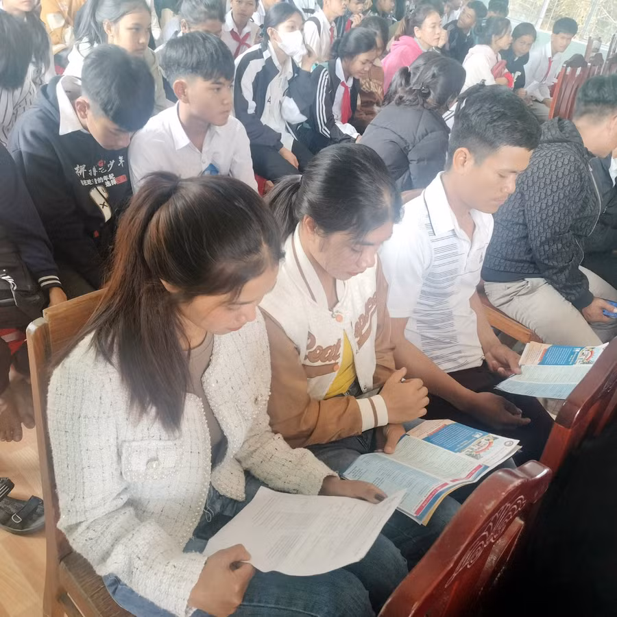 Thông qua chương trình giúp các đoàn viên, hội viên thanh niên định hướng cho mình con đường khởi nghiệp, lập nghiệp trong tương lai. Ảnh: V.Đ