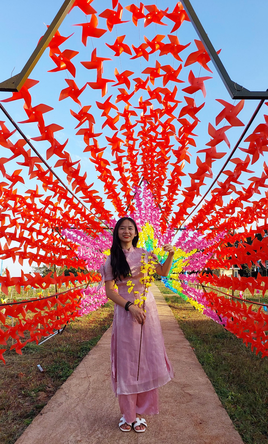 Con đường chong chóng trở thành địa điểm check in mới của giới trẻ.