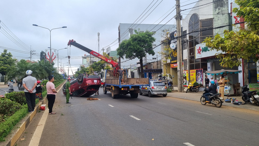 Hiện trường vụ tại nạn. Ảnh: Hà Phương