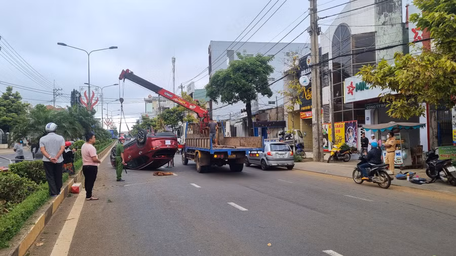 Hiện trường vụ tại nạn. Ảnh: Hà Phương