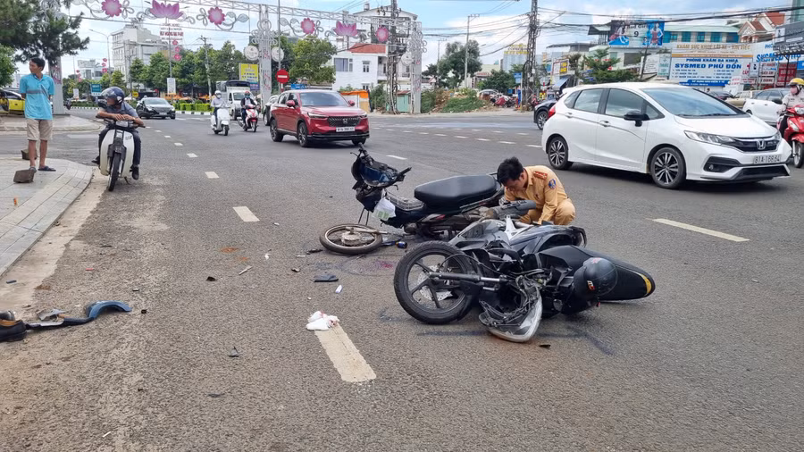 Hiện trường vụ tai nạn. Ảnh: K.P